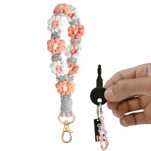 WHYCNJL 1 Pièce Porte Clef Bohème Ruban Macramé Porte-clés court Fille Cadeau pour Femme Rose (YIN LIJUAN DE OUZHOU DIAN, neuf)