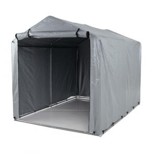 GOPLUS Abri Velo Moto, Tente de Rangement Extérieure pour vélos, Housse Etanche, Porte à Fermeture Eclair Enroulable, Abri Extérieur pour Vélos, Outils de Jardin, Motos,218 x 160 x 164CM (Gris Clair) (Augenstern24, neuf)