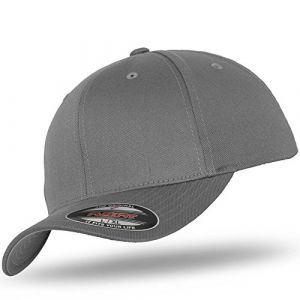 Flexfit Original Casquette Baseball Casquette de Baseball Cap Wooly Peigné Im Bundle avec UD Tête de Mort Bandana dans Beaucoup de Couleurs - Gris, XL/XXL (59-62 cm) (urbandreamz, neuf)
