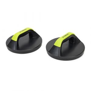 TREXO Poign&eacute;es de pompes noires - 19 x 11 x 8 cm - Fond stable et antid&eacute;rapant en polypropyl&egrave;ne et TPR r&eacute;sistant - Am&eacute;liore l'efficacit&eacute; de l'entra&icirc;nement de force et d'endurance (push-up rotatif) (Sportano, neuf)