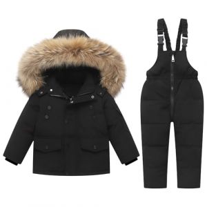 Combinaison de Ski Enfant Fille Combinaison de Ski ado Ensembles de Neige Doudoune à Capuche Ensemble 2pcs Veste de Ski + Salopette Pantalon Enfants Garçons Vêtements Fille 1-6 Ans Noel (⭐⭐⭐⭐⭐AEGJEGVD⭐⭐⭐⭐⭐, neuf)