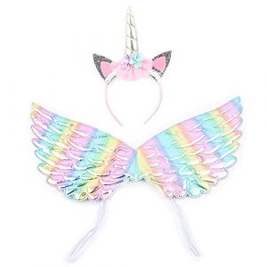 Serre T&ecirc;te Licorne et Ailes de licorne, Accessoires pour Enfant Fille Halloween Carnaval Cosplay Party F&ecirc;te (OuiouiMarke(Livraison express &agrave; partir de 5 euros), neuf)