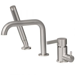 SHANFO Robinet Baignoire 3 Trous, Mitigeur Baignoire 3 Trous avec Rotatif 360°, Robinetterie de Baignoire avec Douchette, Brossé, 11Y2OK (Kaphome, neuf)