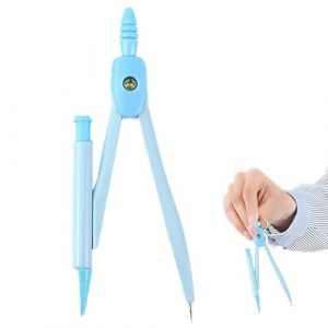 MEXRUMI 1 Pièce Compas Avec Crayon Mécanique Compas Scolaire De Précision Compas Professionnel Compas À Réglage Rapide Compas En Métal Pour Menuisier/Dessin/Travail Du Cuir (Bleu) (Redifirm OU-2, neuf)