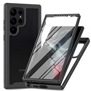XINNI Coque pour Samsung Galaxy S23 Ultra 5G Antichoc Housse avec Protège écran, 360 Degrés Full Body Etui Solide Double Face Bumper Portable Transparent Housse (Fengqi UK, neuf)