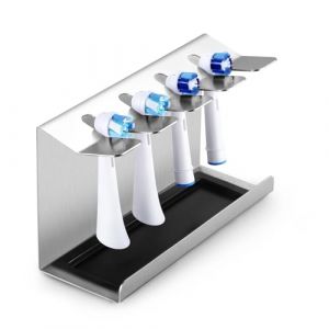 Siegvoll Porte Têtes de Brosse à Dents Électriques en Acier INOX, Support de Brosse à Dents pour Oral-B, IO, Philips Sonicare, etc. Rangement Têtes de Brosse à Dent pour 4 Têtes (Dasen EU, neuf)