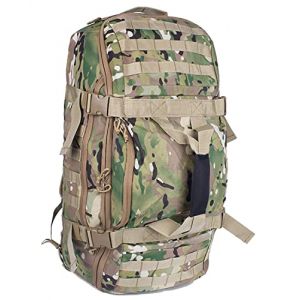 Miramrax Sac de sport de voyage pour homme, grand sac tactique de week-end, sac de gym pour les voyages de nuit, l'entraînement militaire, le déploiement de sports, camouflage, 80L (plmm, neuf)