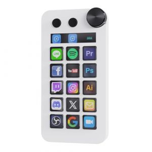 Basicolor N1 3-in-1 Macro Keypad:15 LCD Keys,Numpad& Calculator-Programmable Stream Controller Deck&Studio Controller for Streaming,Work,Gaming(Mac 14.0+/Win10+)-White (BasicolorTech HK Limited, neuf)