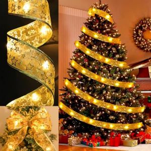 Mecctuck Ruban Lumineux de No&euml;l - 550 cm - 50 LED - Guirlande Lumineuse Scintillante - D&eacute;coration d'Arbre et Sapin - Pour Int&eacute;rieur et Ext&eacute;rieur (Meema EU, neuf)