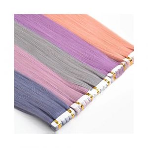 Extension a Clip Cheveux 10 pièces/paquet ruban adhésif Invisible dans les Extensions de cheveux ruban coloré synthétique dans l'extension de cheveux rose violet bleu cheveux colorés Hair Extensions(P (xiaoxiwenuk, neuf)