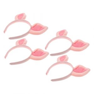 DEARMAMY 4pi&egrave;ces Serre-t&ecirc;te Oreilles De Cochon Peluche Bandeau Cosplay Animal &Eacute;lastique Accessoire De D&eacute;guisement Pour Gar&ccedil;on Fille (Liiane, neuf)