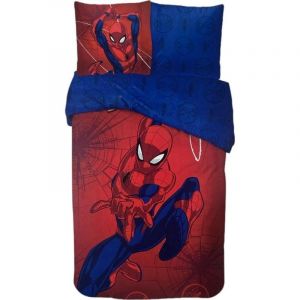 Parure de lit Spiderman 140x200 - Housse de Couette Spiderman + 1 x Housse d'oreiller 63 x 63-100% Coton (C) (fastday, neuf)