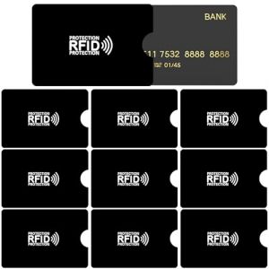 10 Pièces Protection Carte Bancaire,Etui Carte Bancaire,Protection Carte Bancaire Anti Piratage,Protege Carte Bancaire,Protection Carte Bancaire,Housses Pochettes Anti RFID NFC,6.2 x 9.2cm,Noir (GZGC-SHOP, neuf)