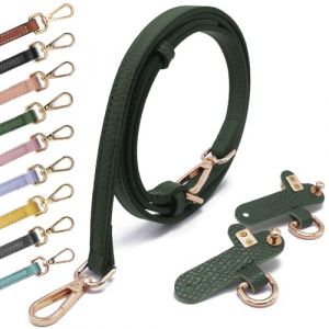 Laniere Sac Bandouliere pour A Main Sac Bandoulière Femmes Bretelle Remplacement Bag Purse Strap Réglable Bricolage Sangles Dark Green Gold 1.2cm (Kocris Casa EU, neuf)