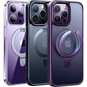 TORRAS (Perc&eacute;e d'innovation Coque iPhone 14 Pro Max pour MagSafe avec Support Invisible (Magn&eacute;tique Puissant) Anticho Translucide Mat Noir (TORRAS Direct, neuf)