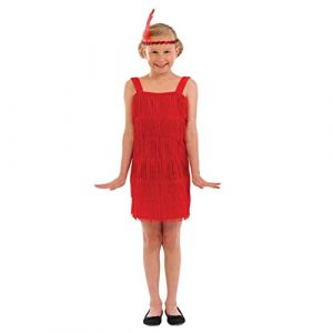 Fun Shack Robe Charleston Rouge Enfant, Robe Charleston Enfant, Deguisement Charleston Fille, D&eacute;guisement Ann&eacute;e 20 Fille, D&eacute;guisement Charleston Fille, D&eacute;guisement Carnaval Fille Taille M (Morph Costumes, neuf)