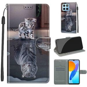SIENIANLINE Coque pour Honor X8 5G, Coque Honor X6 4G,Etui Protection Housse Premium en Cuir de Portefeuille en Cuir Fermeture Magn&eacute;tique Flip Case pour Honor X8 5G / Honor X6 4G / Honor 70 Lite (DIKAS, neuf)