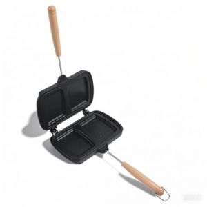 Natudeco Poêle à sandwich, poêle à frire double face antiadhésive Portable double sandwich Panini Maker Aluminium Flip Pan Petit déjeuner Outils Ustensiles de cuisine (Jiadiru, neuf)