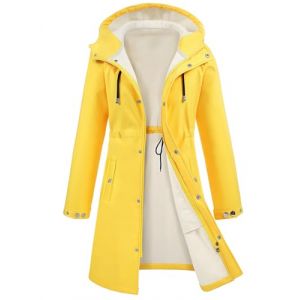 RITOSTA Veste Softshell Femme Imperm&eacute;able Hiver Veste Polaire Longue Parka Coupe Vent L&eacute;g&egrave;re Jacket &Agrave; Capuche Casual Blouson Zipp&eacute; V&ecirc;tements Ext&eacute;rieur(Jaune,M) (Mislee, neuf)