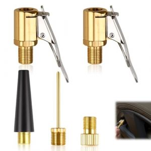 JRILUO Adaptateur De Valve pour Pneus Auto, 5 Pi&egrave;ces en Cuivre, Raccord Rapide pour Pompe &Agrave; Air, Convertisseur De Valve &Agrave; Visser, Adaptateur De Remplissage Rapide, Accessoires pour Auto V&eacute;lo Moto (XiaoXiangJueXin, neuf)