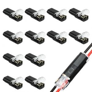Connecteur 12V 2 Broches, 12 Pcs Connecteurs Etanche 2 Fils, Connecteur Electrique Etanches, Connecteurs de C&acirc;ble &agrave; 2-Broches-Connecteur-de-C&acirc;ble Enfichable pour C&acirc;ble 18-22 AWG (TuXingMeiLing, neuf)