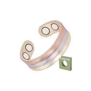 YINOX 99,99% pur cuivre triphone anneau magn&eacute;tique femelle, 3500 Gauss 4 anneaux magn&eacute;tiques, convient aux bagues pour femmes (Yinuoshi Magnetic Jewelry, neuf)