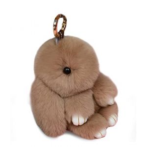 Doux Et Moelleux Lapin Porte - Clés Mignon En Peluche Lapin Porte - Cclés En Peluche Lapin Porte - Clés En Fausse Fourrure Porte - Clés Pompon Porte - Clés Décoration (Couleur kaki (18 cm)) (J&J Studio, neuf)
