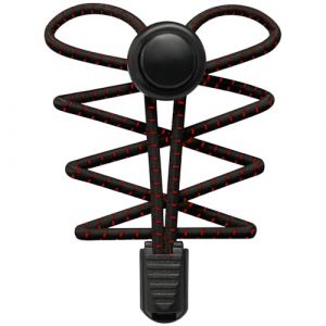 Stepace [2 Paires Lacets &Eacute;lastiques Autobloquants 120cm - Syst&egrave;me ultra rapide sans la&ccedil;age - Magiques &Eacute;lastiques Lacets de Chaussures Pour Enfants, Adultes, Personnes &acirc;g&eacute;es, D&eacute;sactiv&eacute; Noir Rouge (Fengtu, neuf)