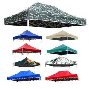 Toile de Rechange pour pavillon tonnelle Tente Toit de Remplacement Gazebo de Jardin Tissu Polyester Haute densité, Anti-UV 50+ pour Jardin, Terrasse, Marché Pavillon (Camouflage,3X6M(10'x20')) (LFUK3, neuf)