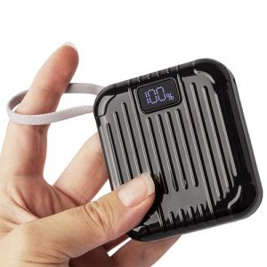 Batterie Externe Compacte 10000mAh avec C&acirc;bles Int&eacute;gr&eacute;s &ndash; Power Bank USB C - Micro USB &ndash; Charge Rapide, Ultra-Portable, Compatible iPhone, Samsung, Android &ndash; Batterie de Secours Voyage (SmoothSens, neuf)