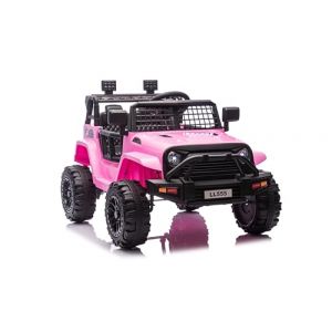 FINOOS Voiture Electrique Enf&agrave;nt 12v, avec t&eacute;l&eacute;commande &agrave; 2,4 GHz, 2 x Moteur 12V 35W, 2-Portes,1 &agrave; 4 Ans (Rose) (S.N. Commerce B.V., neuf)