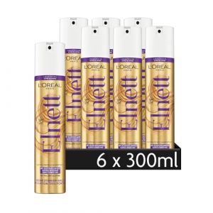 L'Or&eacute;al Paris Elnett Spray coiffant ultra fin avec point anti-jaunissement pour cheveux blonds et gris, pour coiffer et fixer, tenue forte, jusqu'&agrave; 48 h, volume apesanteur, sans silicone, 6 x 300 ml (SpeedySelect, neuf)