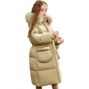 Lengender Doudoune Surface Brillante Manteau Fille Chaud Blouson Hiver Automne Parka à Capuche Fausse Fourrure Veste de Sport Ski Neige (FR/ES, Numérique, 170, Taille normale, C Vert) (FindPitaya, neuf)