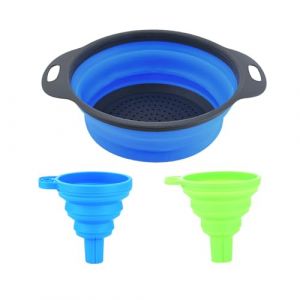 JCUGSBS Passoires de Cuisine Pliables, Passoire Pliable en Silicone,Lot de 2 Entonnoirs de Cuisine，Panier de Passoire Pliables pour P&acirc;tes, L&eacute;gumes, Fruits (GuangZhouJieChunMaoYiYouXianGongSi, neuf)