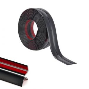 Corni&egrave;re PVC,1x1cm Rev&ecirc;tements d'angle Autocollant Plinthe Souple Protection d'angle Bordure d&rsquo;angle de Mur Bande D&eacute;corative pour Plans de Travail,Carrelage, Coin de Mur,Meubles,Noir 5M (ZYDZ-eu, neuf)