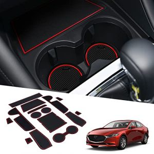BIXUAN Compatible avec Mazda 3 Axela 2019 2020 2021 2022 2023 Lot de 16 Tapis antid&eacute;rapants en Caoutchouc pour Console Centrale (BIXUAN, neuf)