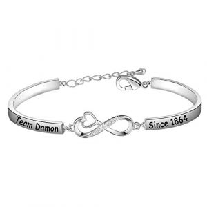 Bracelet Team Salvatore/Damon/Stefan Since 1864 - Cadeau pour filles vampires, 5 cm (1.97 inch), Acier inoxydable (LBSBO JEWELRY, neuf)