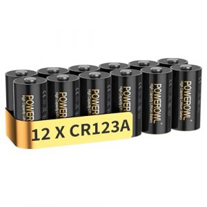 POWEROWL CR123A Piles au Lithium 12 Pièces 3 V, Haute Capacité 123 A 123 C123 Piles, Puissance Longue Durée (Bei Xi, neuf)