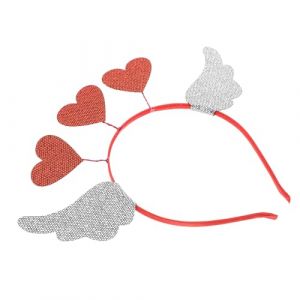 DRESSOOS Bandeau Ailes D'amour Pour La Saint-valentin Collier Coeur Rouge Bandeaux Saint Valentin Adultes Ange Bandeau Spa Coiffe De Fête Boppers De La Saint-valentin Bandeaux Coeur Accueil (Mingsyue, neuf)