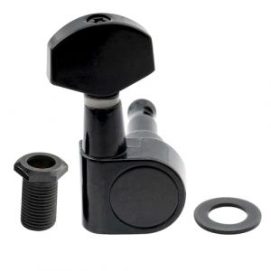 Musiclily Pro R15J 15:1 Ratio 2-Pin Mécanique Guitare Scellée Individuelle Côté Basse Tuner avec Bouton Hexagonal pour Guitare électrique SQ Strat Tele, Noir (Musiclily Direct France, neuf)