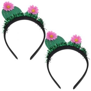 jojofuny Lot de 2 Bandeaux Cactus Paillettes pour Femmes Serrage-T&ecirc;tes D&eacute;coratifs Tropicals Accessoires Coiffure F&ecirc;te Plage Chapeaux pour Filles Accessoires Cheveux Fleurs Costume (Merlun, neuf)