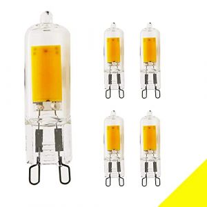 Chao Zan Ampoules LED G9 Non dimmable 3W, Blanc Chaud 2700K De Remplacement pour Lampes Halog&egrave;nes 30W, Lampe &Agrave; Incandescence &Agrave; Douille G9, AC 220V 400Lumen, Ampoules LED,angle de faisceau 360&deg;,5pcs (xindaxin, neuf)