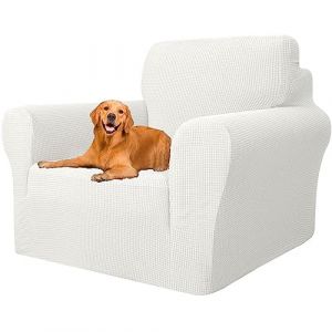 YSTELLAA Housse Canapé Extensible 1 Place, Housse de Canapé avec Accoudoirs, Super élastique Housse Canape pour Chiens et Chats Animaux Antisalissure (Blanc, Canapé Largeur 81cm-120cm) (YSTELLAA, neuf)