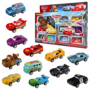 GUBOOM 12 Pièce Cars, Car Véhicule, Voiture Jouets Cars, Petite Voiture Enfant, Convient aux Enfants de Plus de 3 Ans L-131 (Halwen, neuf)