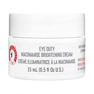 First Aid Beauty Eye Duty, Crème Hydratante Contour des Yeux, Illuminatrice au Niacinamide (15ml), Revitalise et Éclaircit, Soin Visage pour Femmes (Power Khan UK, neuf)