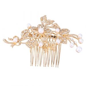 FRCOLOR Accessoires De Cheveux De Mariage Accessoires De Mari&eacute;e Bandeau De Mari&eacute;e Titulaire Accessoires De Cheveux De Mari&eacute;e Femmes &Eacute;pingle &agrave; Cheveux Mari&eacute;e Bijoux De Cheveux Casque Golden (Laners, neuf)