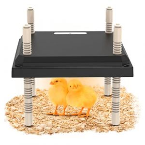 Plaque Chauffante pour Poussins 25x25 cm, Lampe Chauffante Poussin pour Élevage de 15-20 Poussins, Plaque Electrique Lampe Chauffante Réglable en Hauteur pour l'Élevage de Poussins (AceJuye, neuf)