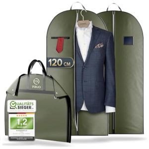 FiRiO 2 x Premium Housse Costume Voyage Pliable I MATÉRIEL JUSQU'À 50% PLUS ÉPAIS I Porte Housse Costume Homme I Housse Vetement Voyage I Housse Vetements à Suspendre I Housse Chemise I 120x60cm (RIC-TECH FRANCE, neuf)