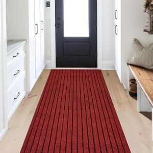 Jyswx Tapis de Couloir Lavable &ndash; Dos Antid&eacute;rapant en Caoutchouc, Tapis d&rsquo;Entr&eacute;e et de Cuisine, Paillasson pour Couloir, Entr&eacute;e & Buanderie &ndash; Id&eacute;al pour Les Zones &agrave; Fort Passage, Rouge, 50 x 200 cm (JiayuanEU, neuf)