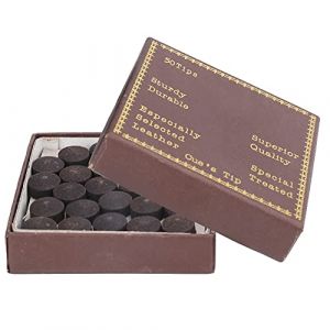 KIMISS Kit d'embouts de Queue de Billard en Cuir Rouge, 50 Pi&egrave;ces/bo&icirc;te, 12mm, pour Billard et, Pointes de B&acirc;ton de de qualit&eacute; Sup&eacute;rieure pour Jeux &agrave; Huit et Neuf Balles (Kimiss 24k, neuf)
